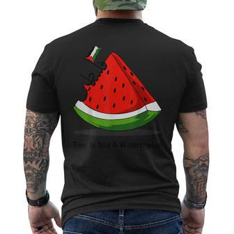 This Is Not A Watermelon Palestine Flag Arabic & English Men's T-shirt Back Print - Seseable
