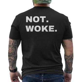 Not Woke Anti Woke Slogan Anti-Woke T-Shirt mit Rückendruck - Seseable
