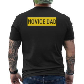 Novice Dad Father's First Time Mens Back Print T-shirt | Mazezy