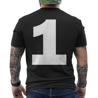 Number 1 Big Bold White Numeral Group Men's T-shirt Back Print - Monsterry CA