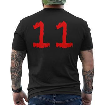 Number 11 Birthday Or Team Sports Jersey Eleven Men's T-shirt Back Print - Monsterry