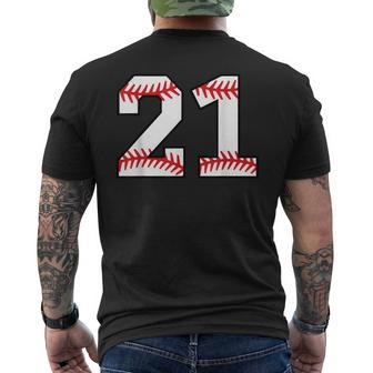 Number 21 Baseball Favorite Number Men's T-shirt Back Print - Monsterry CA