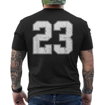 Number 23 Numbered Vintage 23Rd Years Old Birthday Men's T-shirt Back Print - Monsterry UK