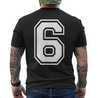 Number 6 Birthday Sports Player Team Numbered Jersey Men's T-shirt Back Print - Monsterry