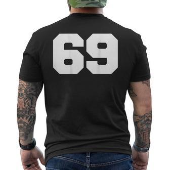 Number 69 Sports Jersey Player 69 Fan Back Print Varsity Men's T-shirt Back Print - Monsterry
