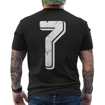 Number 7 Lucky Number Seven Men's T-shirt Back Print - Monsterry