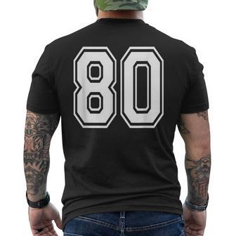 Number 80 Birthday Varsity Sports Team Jersey Men's T-shirt Back Print - Monsterry