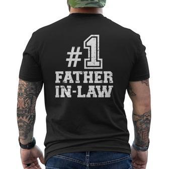 Number One 1 Father In Law Mens Back Print T-shirt | Mazezy