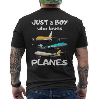 Nur Ein Junge Der Aerplanes Liebe Toddler Pilot Plane T-Shirt mit Rückendruck - Seseable