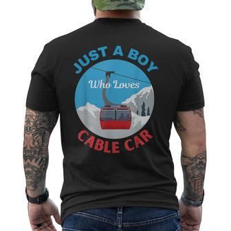 Nur Ein Junge Der Seilbahn Aufzüge Mechaniker Liebt T-Shirt mit Rückendruck - Seseable