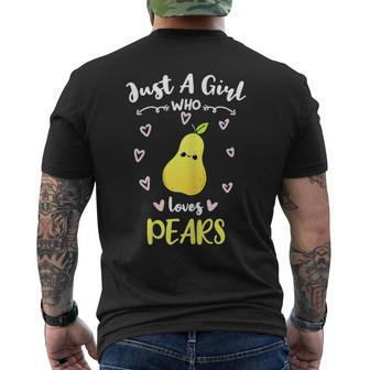 Nur Ein Mädchen Das Birnen Liebt Black T-Shirt mit Rückendruck - Seseable