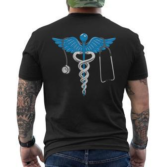 Nurse Caduceus Medical Symbol Nursing Men's T-shirt Back Print - Monsterry CA