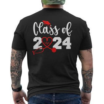 Nurse Class Of 2024 Graduation Nursing School Rn Graduate Men's T-shirt Back Print - Monsterry