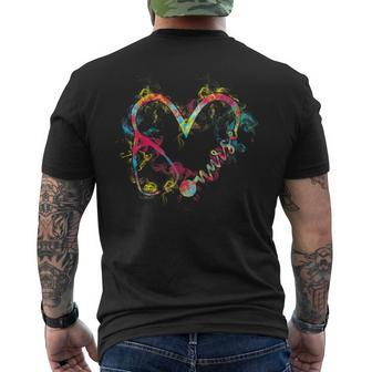 Nurse Flaming Heart Men's T-shirt Back Print | Mazezy