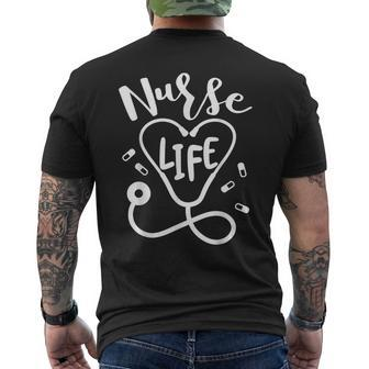 Nurse Sign Heart Phonendoscope Nursing Medical Men's T-shirt Back Print - Monsterry CA