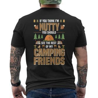 Nutty Camping Friends Outdoor Thanksgiving Camper T-Shirt mit Rückendruck - Seseable