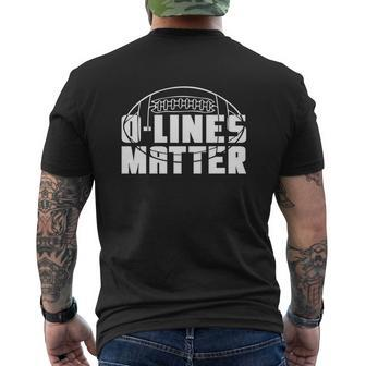 O Lines Matter Football Offensive Lineman Mens Back Print T-shirt - Seseable