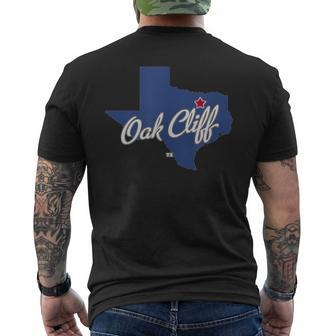 Oak Cliff Texas Tx Map Men's T-shirt Back Print - Monsterry