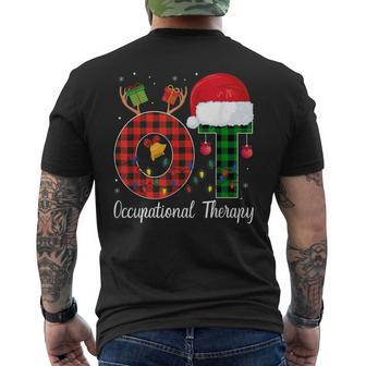 Occupational Therapy Christmas Lights Red Plaid Ot Therapist Mens Back Print T-shirt - Thegiftio UK