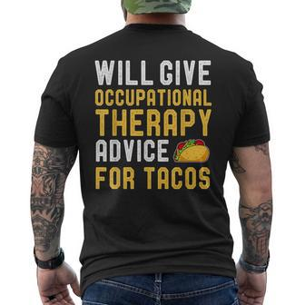 Occupational Therapy Taco Lover Sayings Birthday Men's T-shirt Back Print - Monsterry AU