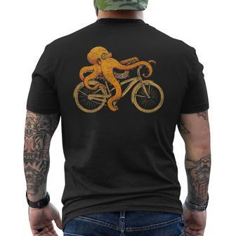 Octopus Riding Bicycle Octopus Men's T-shirt Back Print | Mazezy
