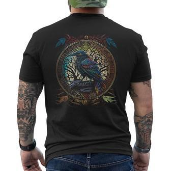 Odin's Raven Northman Valhalla Norse Mythology Men's T-shirt Back Print - Monsterry