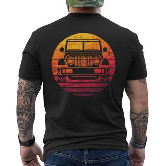 Off Road 4X4 Vintage Retro 70S Sunset Off Road Men's T-shirt Back Print - Monsterry AU