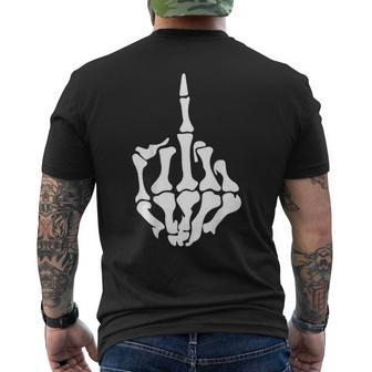 Offensive Rude Biker Skeleton Middle Finger Back Print Men's T-shirt Back Print - Thegiftio UK