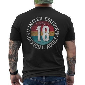 Official Adult 18Th Birthday 18 Year Old Men's T-shirt Back Print - Seseable
