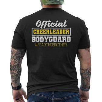 Official Cheerleader Bodyguard Fear The Brother Sibling Bro Men's T-shirt Back Print - Monsterry DE