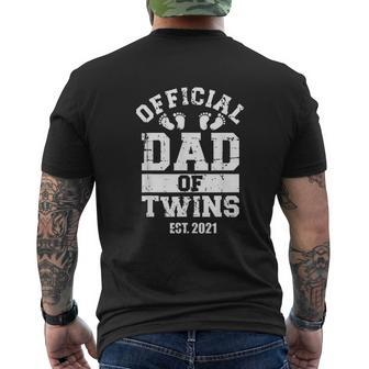 Official Dad Of Twins 2021 Mens Back Print T-shirt | Mazezy