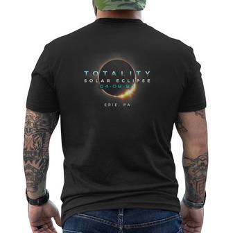 Official Eclipse Solar 2024 Erie Pa Totality 04-08-24 Men's T-shirt Back Print - Monsterry