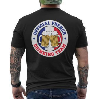 Official French Drinking Team Flag Of France Beer Men's T-shirt Back Print - Monsterry AU