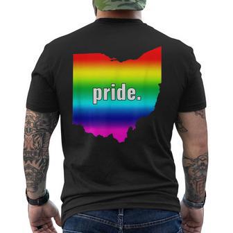 The Official Gay Pride Ohio Rainbow Men's T-shirt Back Print - Monsterry