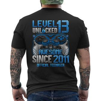Official Nager Level 13 Unlocked 13Th Birthday Gaming Men's T-shirt Back Print - Seseable