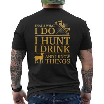 Official That's What I Do I Hunt I Drink And I Know Things Mens Back Print T-shirt - Thegiftio UK