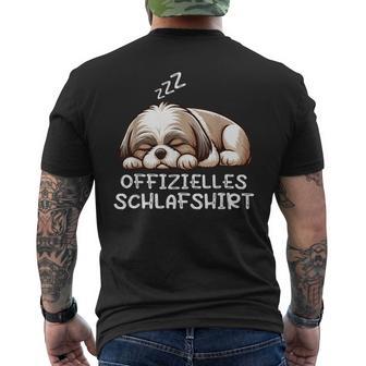 Offizielles Schlaf Shih Tzu Hundehalter Hundebesitzer T-Shirt mit Rückendruck - Geschenkecke