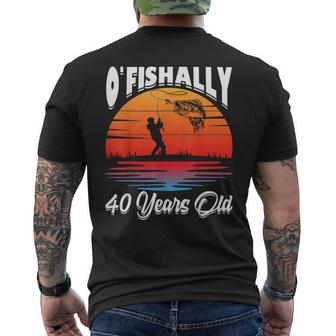 Ofishally 40 Years Old Fisherman 40Th Birthday Party Fishing Men's T-shirt Back Print - Thegiftio UK