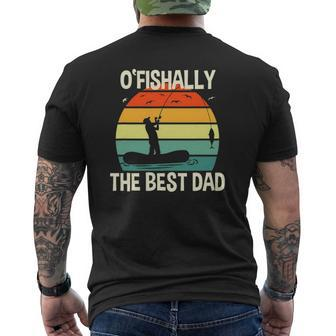 Ofishally The Best Dad Vintage For Fisherman Mens Back Print T-shirt | Mazezy