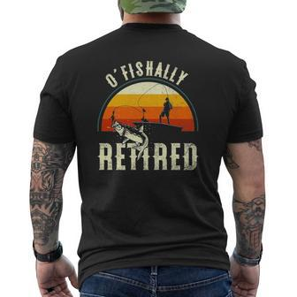 Ofishally Retired 2022 Fishing Retro Retirement Dad Men Mens Back Print T-shirt | Mazezy