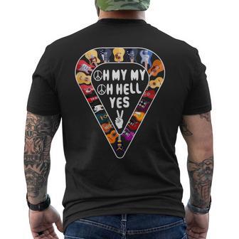 Oh My My Oh Hell Yes Retro Petty Guitar Music Lover Men's T-shirt Back Print - Monsterry UK