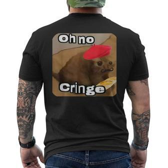 Oh No Cringe Cat French Baguette Internet Cat Meme T-Shirt mit Rückendruck - Seseable