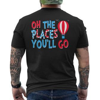 Oh The Places You’Ll Go When You Read Hot Air Balloon Book Men's T-shirt Back Print - Seseable