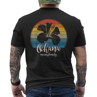 Ohana Means Family Vintage Hawaiian Men's T-shirt Back Print - Monsterry UK