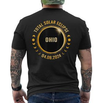 Ohio 2024 Total Solar Eclipse Men's T-shirt Back Print - Seseable