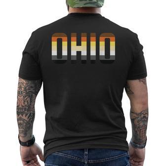 Ohio Gay Pride Bear Flag For Lgbtq Events Men's T-shirt Back Print - Monsterry CA