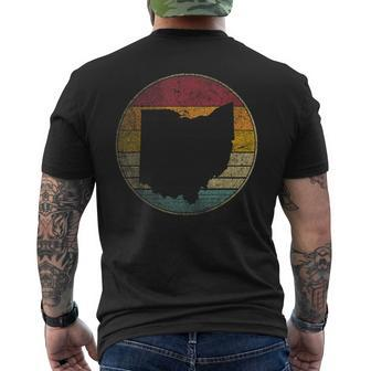 Ohio Vintage Distressed Retro Style Silhouette State Men's T-shirt Back Print - Monsterry DE