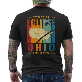 Ohio Vintage Path Of Totality Solar Eclipse April 8 2024 Men's T-shirt Back Print - Seseable