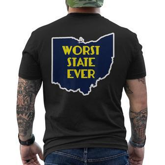 Ohio Worst State Ever Buckeye Hater Men's T-shirt Back Print - Monsterry UK