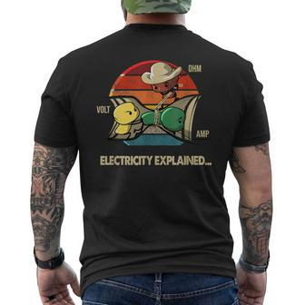 Ohm Volt Amp Electricity Explained Vintage Electrician Nerd Men's T-shirt Back Print - Monsterry DE